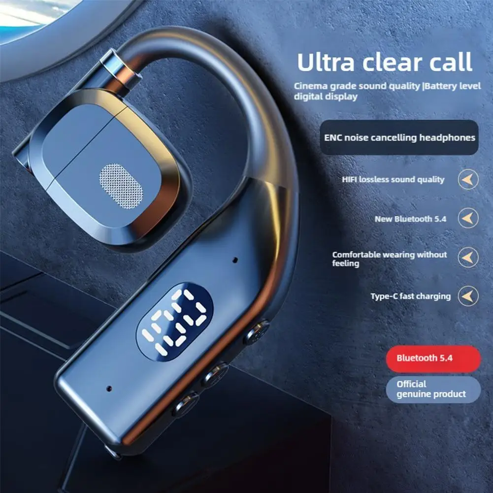 

Rotatable Single Open-Ear Wireless Headphones – Bluetooth 5.4, 30H Playtime, Comfortable Sports Earbud For Driving & Work