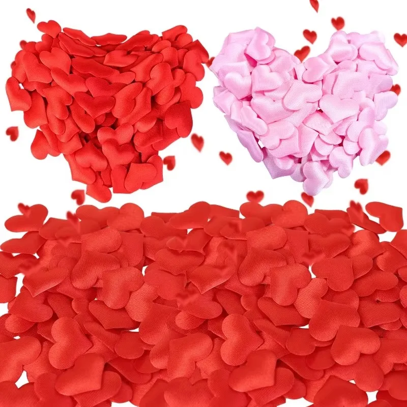 Wholesale 3D Sponge Padded Fabric Throwing Petals Heart Table Bride Wedding Valentine's Day Party Decor Hand Throwing Petals