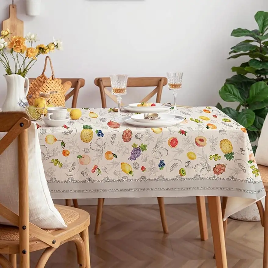 Daisy Tafelkleed Blauw Bloemen Rechthoek Tafelkleed Lente Zomer Waterdicht Duurzaam Tafelkleed voor Keukentafel Outdoor Picknick