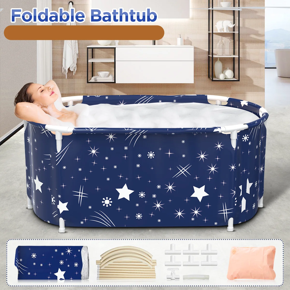 Foldable Bathtub Portable Plastic Bathtub Adult SPA Bathing Tubs Large Bath Bucket Children Swimming Pool Home