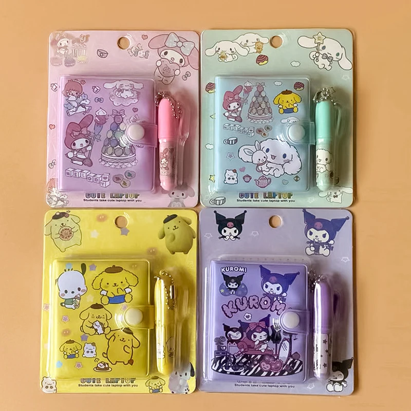 Sanrio Kuromi Diary Set Cute Cartoon Cinnamoroll My Melody MIini Portable School Supplies Fashion Stationery Holiday Gifts