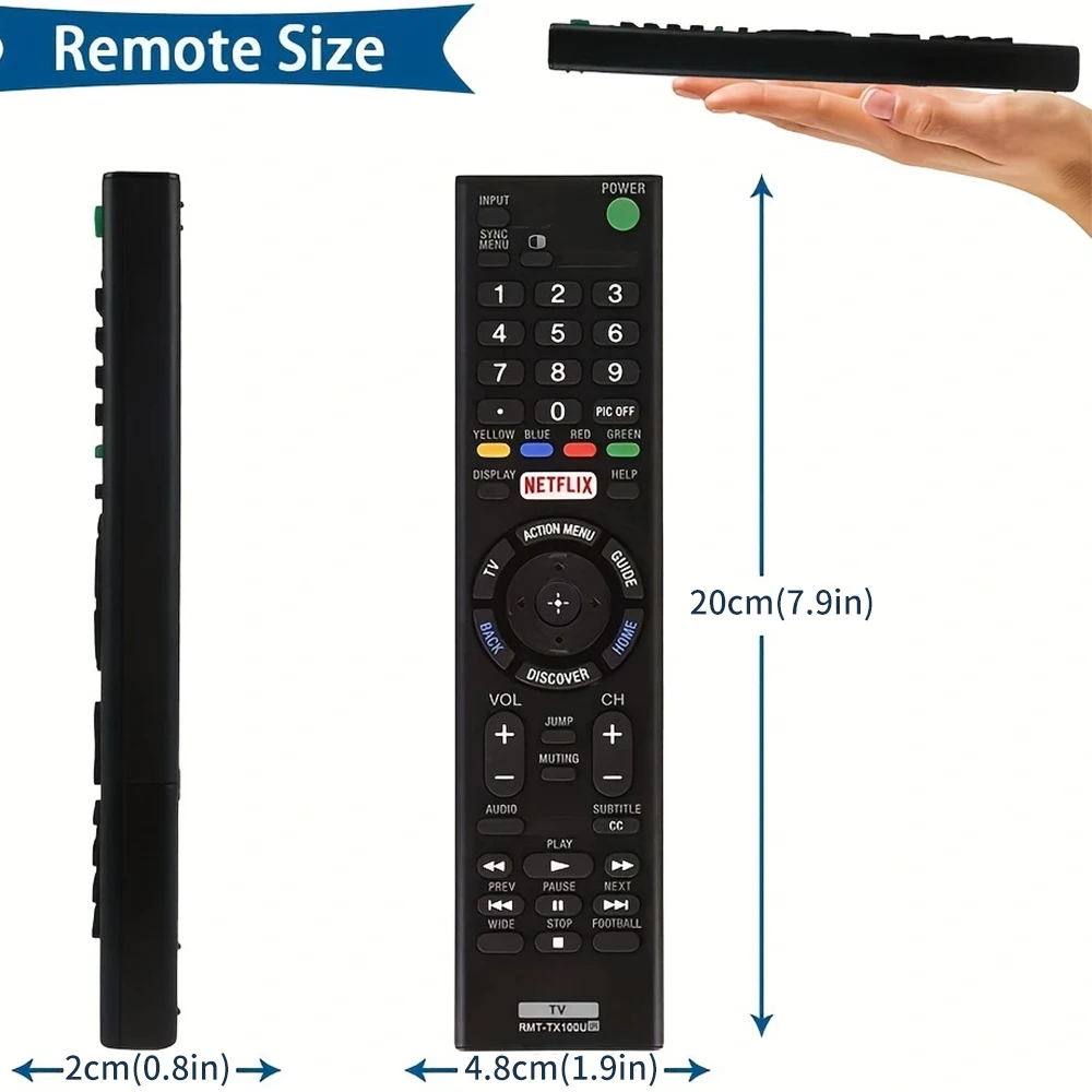 RMT-TX100U Remote Replacement for Sony Bravia RMTTX100U TV Remote Control, if Applicable XBR75X850C XBR-55X855C KDL-50W800C KDL-