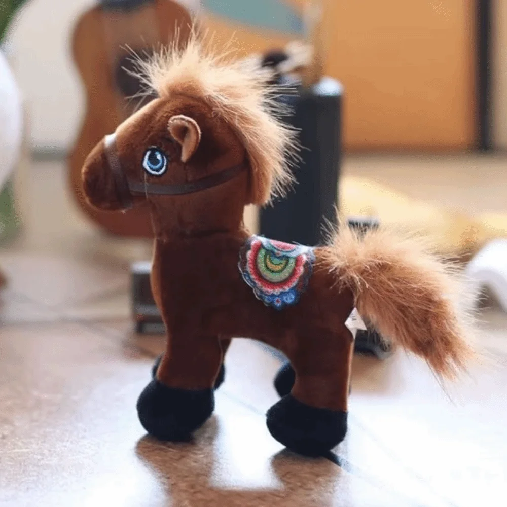 귀여운 봉제 동물 말 인형 말의 해 장난감 카와이 시뮬레이션 포니 미니 말 키체인 가방 장식