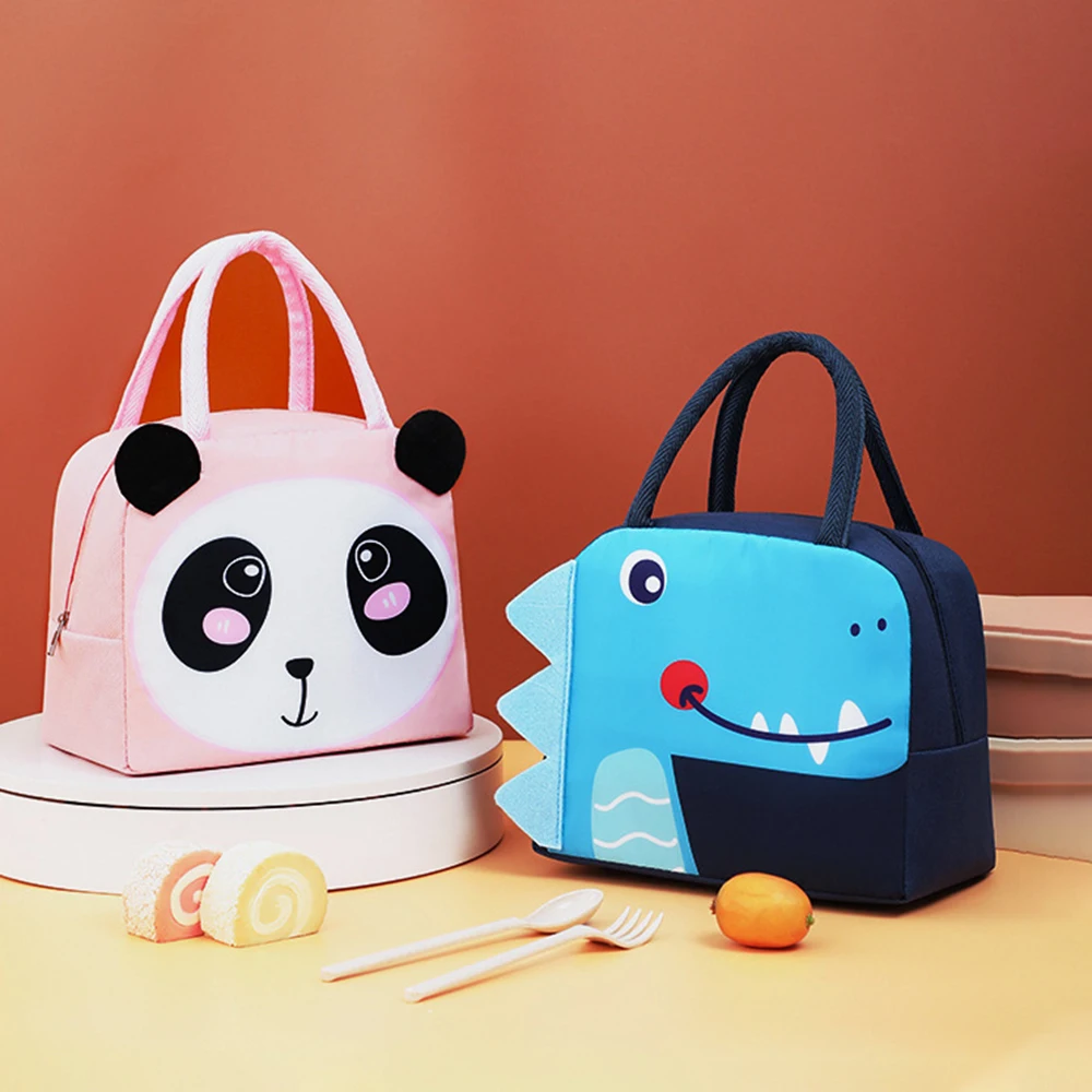 3D Three-Dimensional Bento Bag Cute Cartoon Bento Bag Lunch Bag Handbag Storage Insulation Bag Canvas Lunch Box Bag Ice Pack