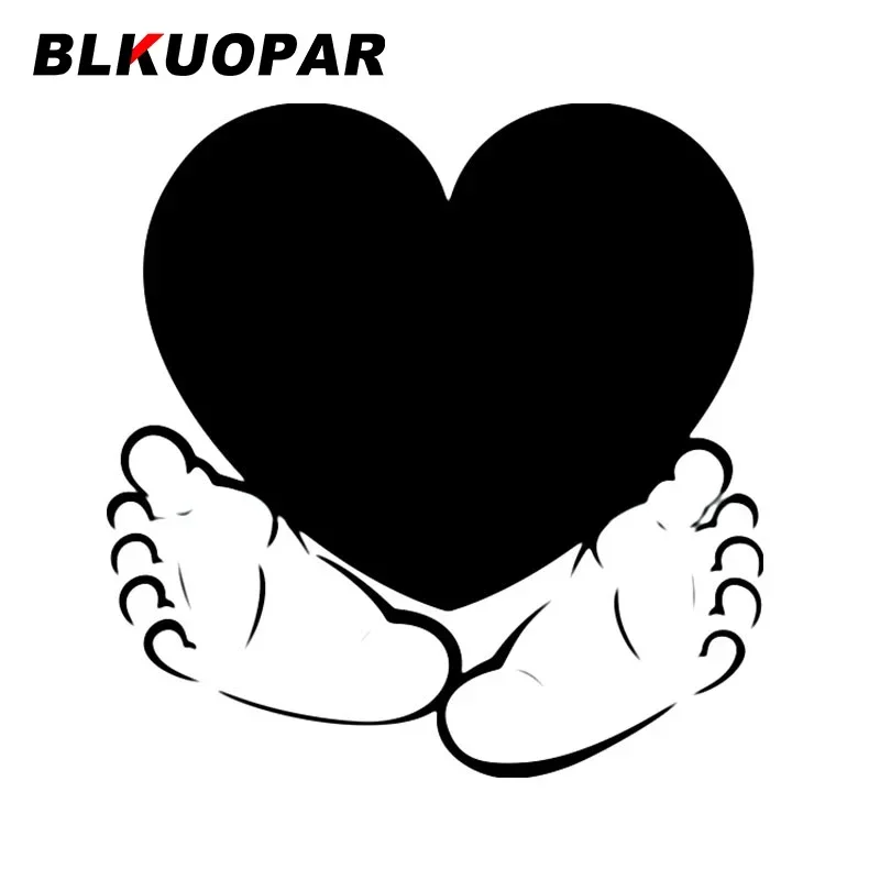 

BLKUOPAR детские следы в форме сердца, милые автомобильные наклейки, забавные водонепроницаемые высеченные наклейки, креативный лобовое стекло, караван, автомобильный Стайлинг