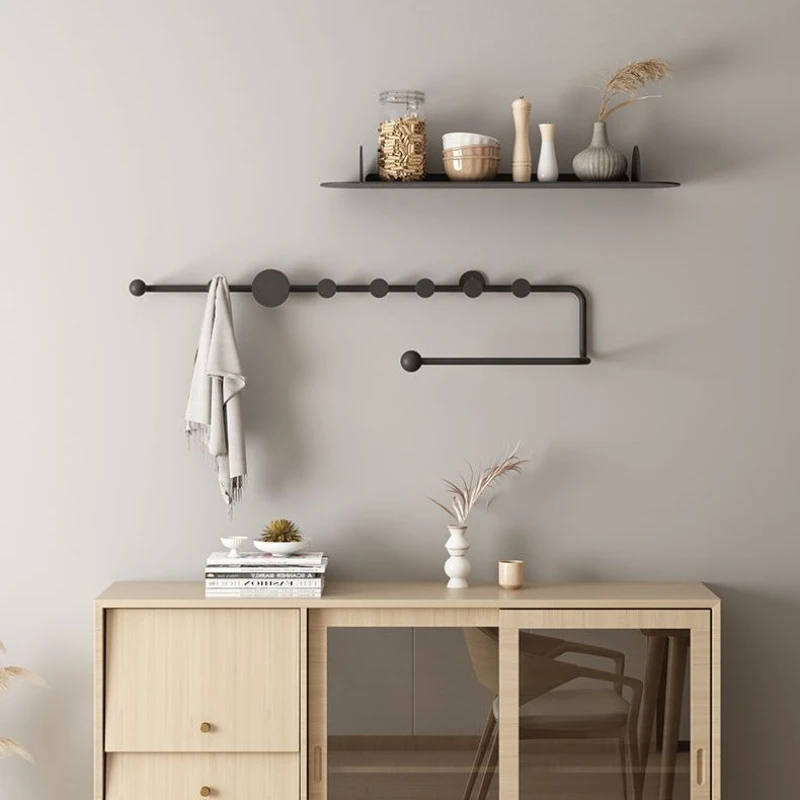 Creative Wall Decor Hangers Entry Porch Bathroom Shops Hall Clothes Rack Coat Bags Dress Storage Bedroom Metal Shelf Furniture