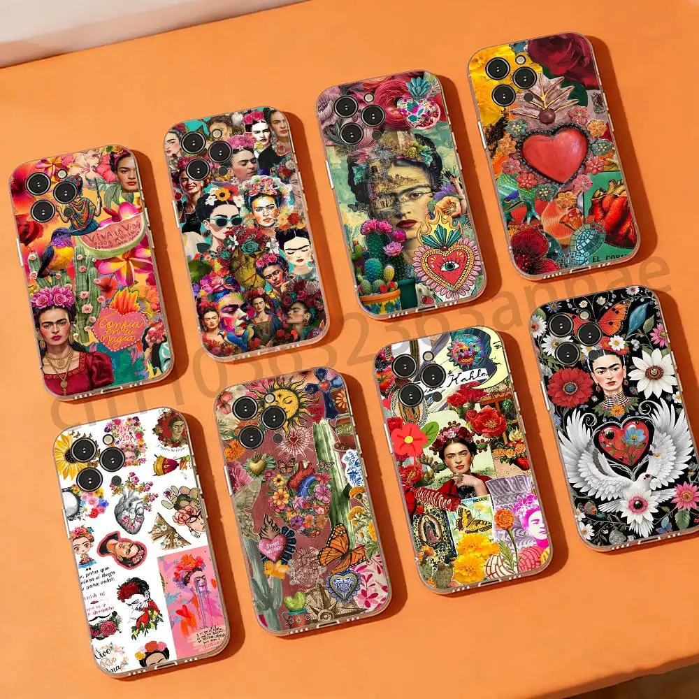 

Fashion F-FridaS-S K-Kahlo Phone Case For iPhone17 16 15 14 13 12 11 Pro Xs Max Mini Plus Antislip Shockproof Hard