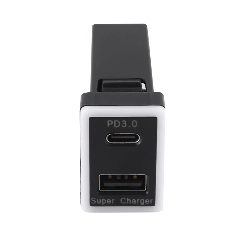 ที่ชาร์จแบตในรถอะแดปเตอร์สองทางประเภท C PD + USB QC3.0อินเตอร์เฟส USB สำหรับที่ชาร์จโทรศัพท์33.5X23mm GM