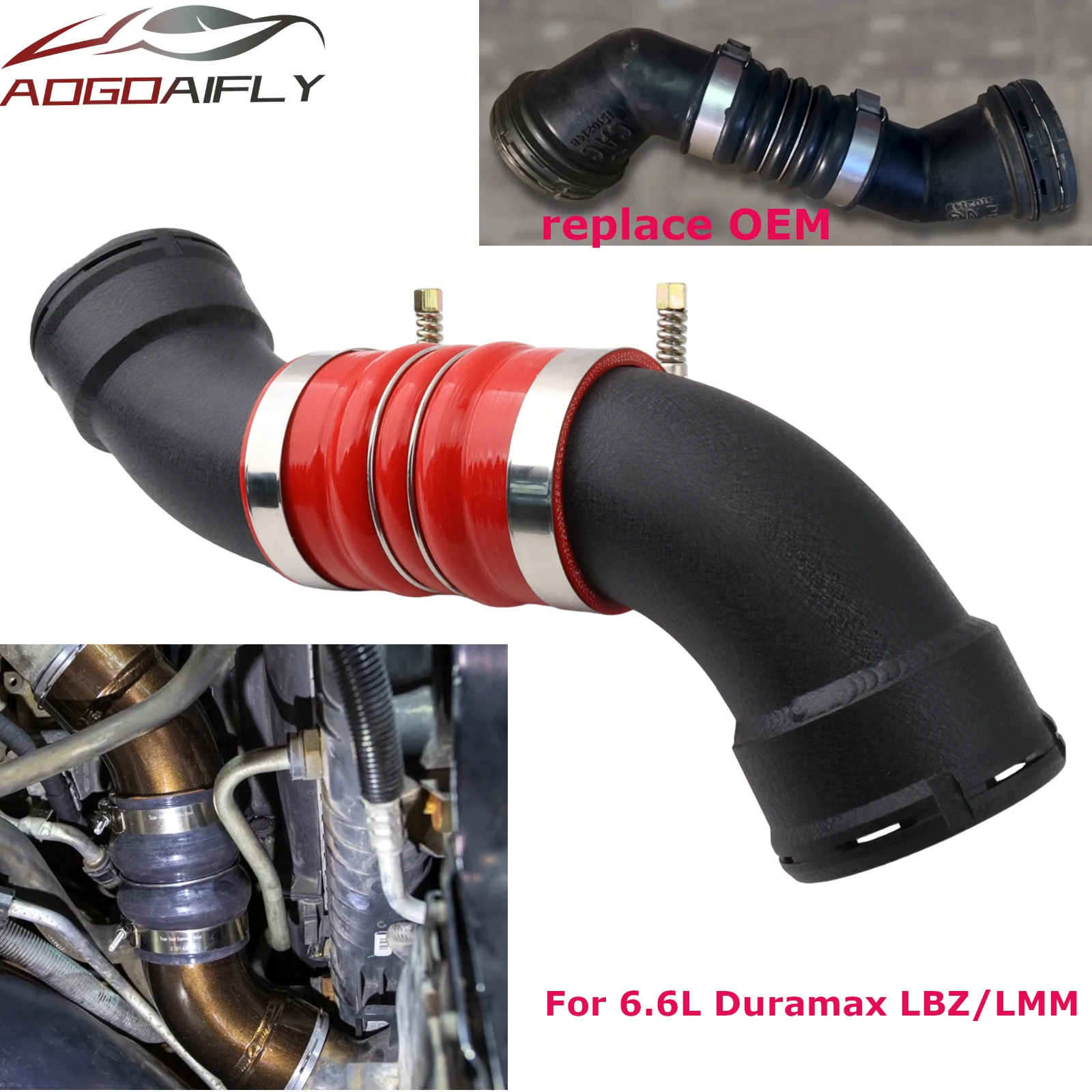 Kit de Tuberías de Intercooler Lado Frío para Chevy Silverado 2500 HD/3500 HD 2006-2010 y GMC Sierra 2500 HD/3500 HD con Motor Duramax LBZ/LMM de 6.6L