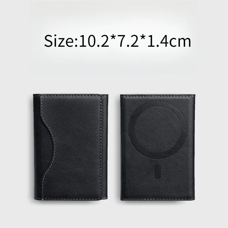 ที่ใส่บัตรแม่เหล็ก Magsafe หนัง PU ช่องใส่บัตรหลายช่อง กระเป๋าสตางค์แบบพับสามตอนสำหรับผู้ชาย กระเป๋าใส่บัตรแม่เหล็กสำหรับ Apple สำหรับ iPhone