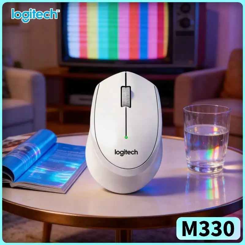 Logitech M330 Silent Plus Wireless Mouse USB Receiver Touchpad-Friendly for Home Office Laptop PC Study Desk Stand
