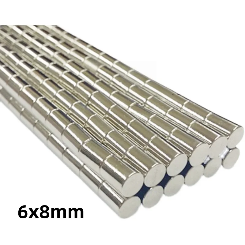 6x8mm Round magnets can be flexibly used for refrigerator attachment, office document fixing and DIY crafts 6x8mm
