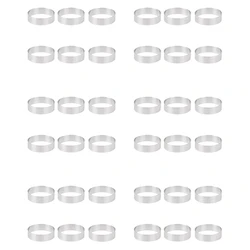 36Pcs 6Cm Tart Ring Stainless Steel Tartlet Mold Circle Cutter Pie Ring Heat-Resistant Perforated Cake Mousse Molds