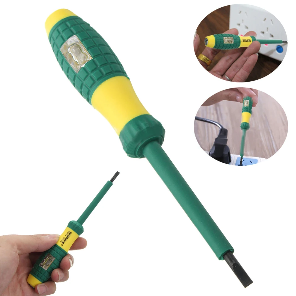 Tester Pen Voltage Indicator 220v Induction Power Detector Pen Slotted Screwdriver Electrician Tool Non-Contact Insulated Tester