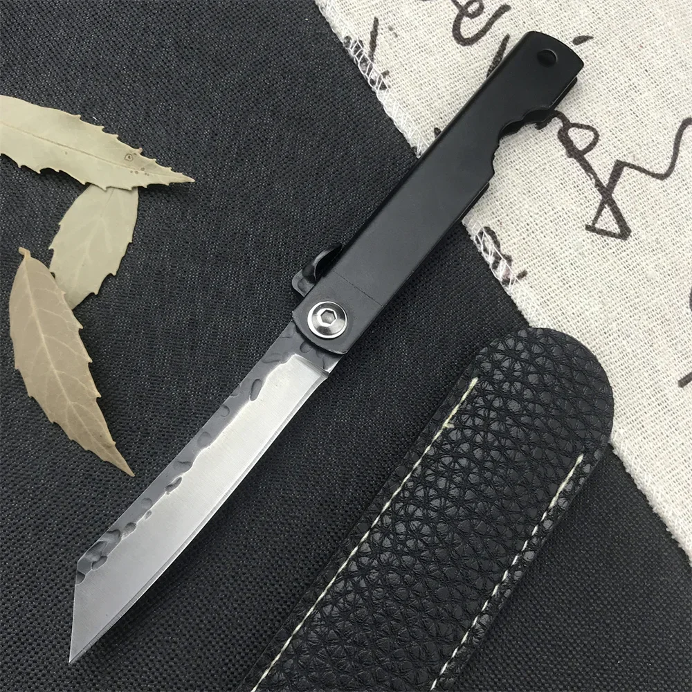 Higonokami Black Folding Knife 5Cr13Mov Blade Aluminum Handle PortableCamping Pocket Knife Multi-functional EDC Tool