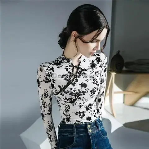 

Сексуальный кружевной топ, винтажная основа, женский китайский национальный модный топ, весна 2026, женский комплект премиум-класса Hanfu