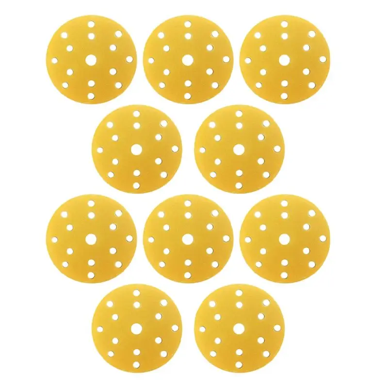 

Y42A-10PCS 6-дюймовые шлифовальные круги на липучке с 15 отверстиями, 150 мм, для влажной и сухой шлифовки, зернистость 80, для полировки автомобилей, дерева и автозапчастей