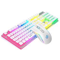 2.4G Wireless keyboard and mouse Backlit set white Keyboards kit gaming combo pc gamer full mounted  Computer keyboards office