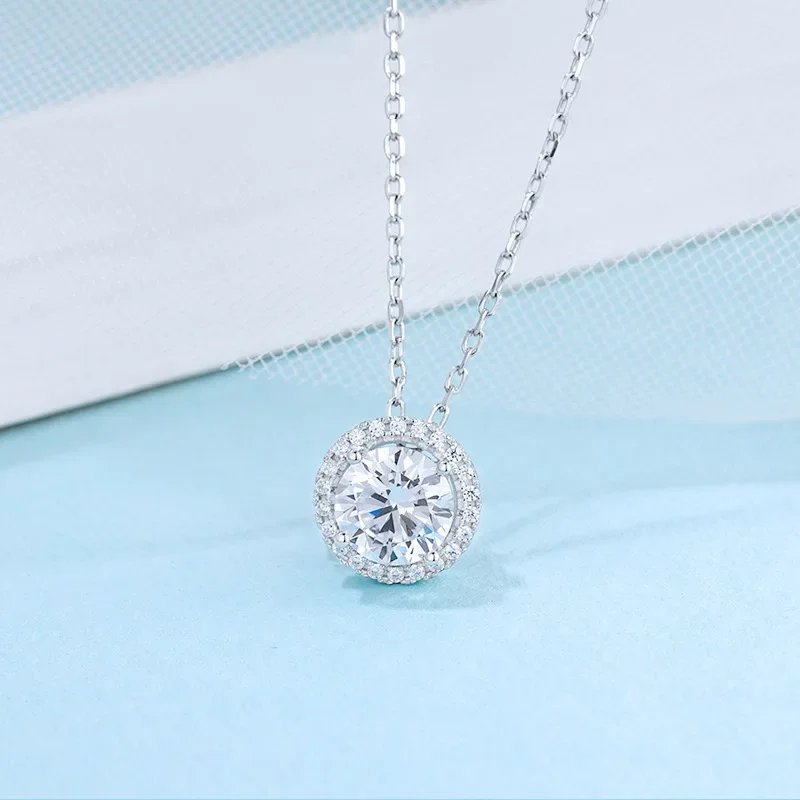 

Natural Diamond Pendant Gemstone S925 Sterling Silver 45cm Necklace Collares Mujer Naszyjnik Collares Silver 925 Jewelry Women