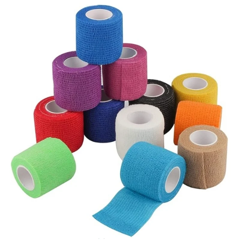 1 Stück 5 cm selbstklebende elastische Bandage - Sport-Elastikbandage, Haustierbandage, schützt Handgelenk, Knöchel, Finger und Zehen (mehrfarbig) – Detail 1