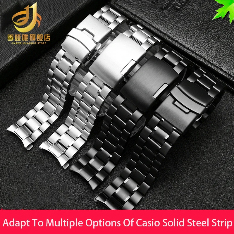 Curved stainless steel strap and bracelet For Casio EFV 540 EFS S510 EFB 650 MTP 1375 Metal strap Men\'s Fine Steel Watch Band