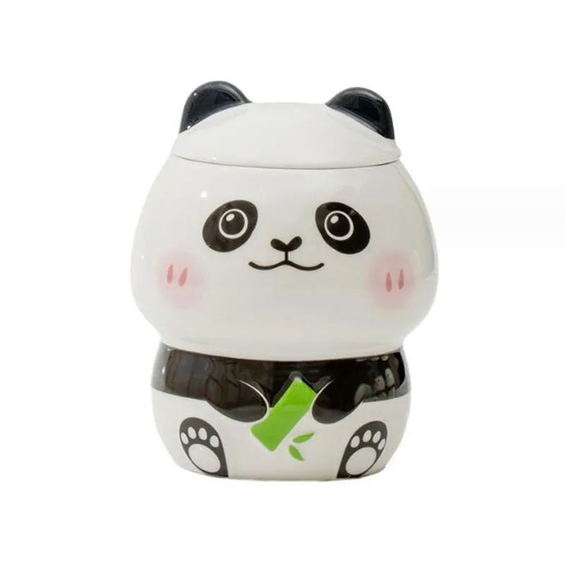Cartoon Cute Bamboo Panda Coffee Mug Porcelain Breakfast Oats Milk Mug Office Handgrip Water Cup Kitchen Drinkware 430ml