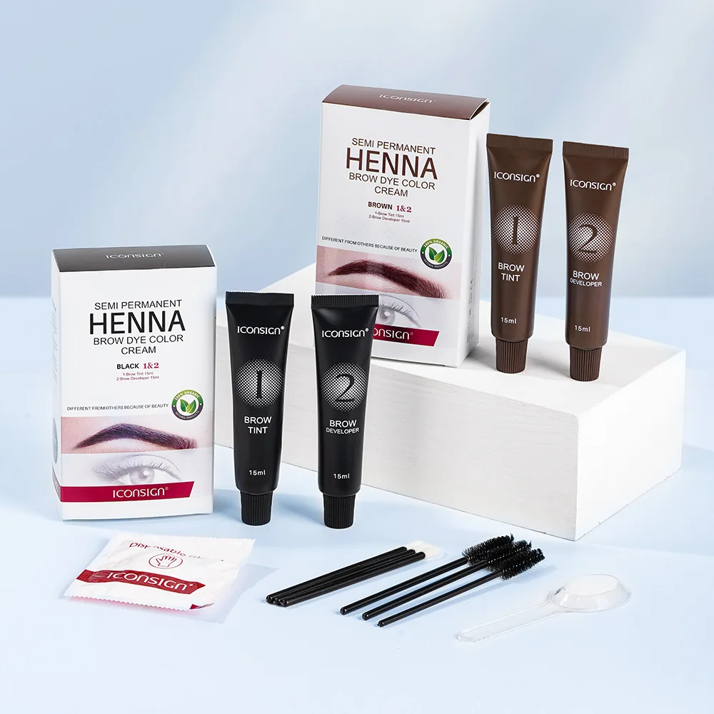 Henna Eyelash Brow Dye Tint Professional Lash Eyebrow Dye Tint 15-minutowy szybkoschnący krem Brow Półtrwały makijaż brwi