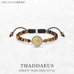 Bracelet Elements of Nature Tiger Eye Gold Fine Jewelry Gift For Men & Women,In 925 Sterling Silver