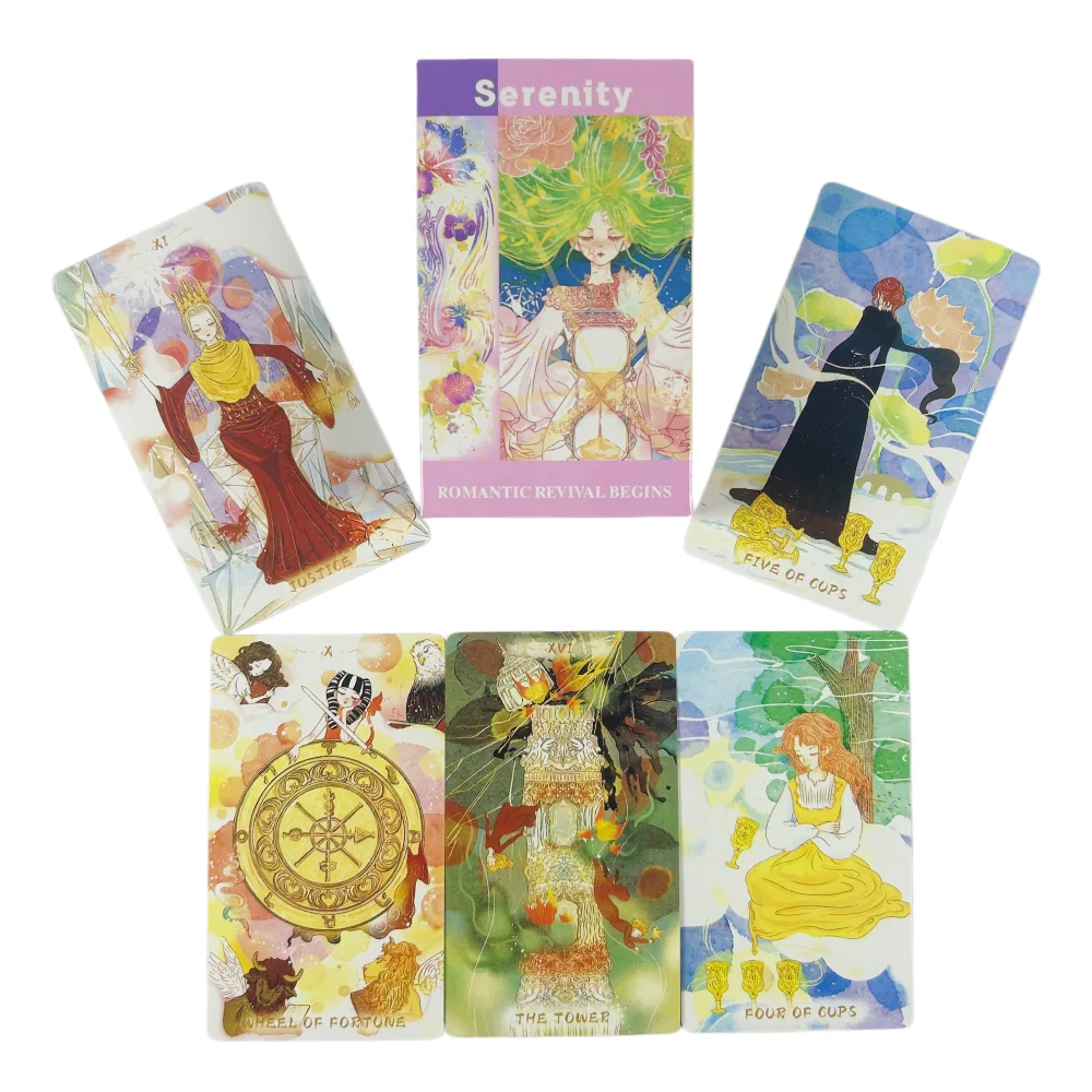 

Serenity Tarot Cards Romantic Revival Begins Fate Divination Tarot Deck FortuneTelling Card Games Party Board Game 10.3*6CM