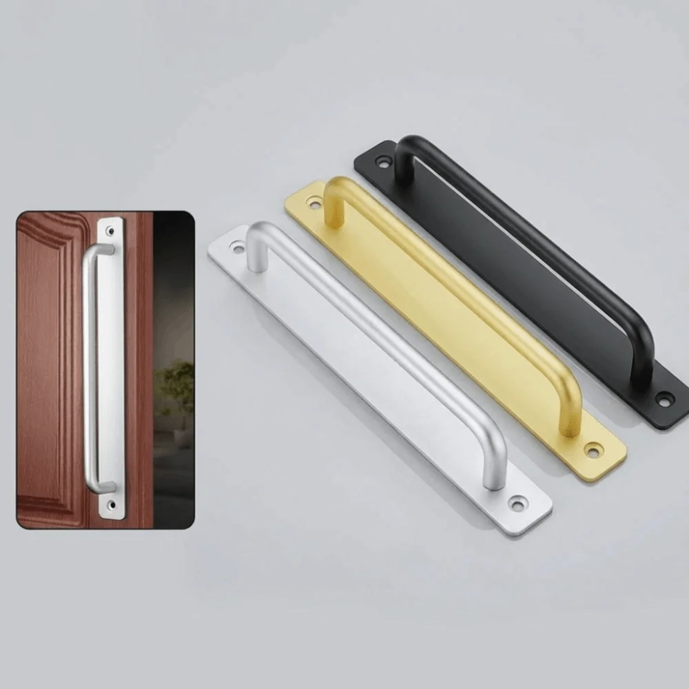 

180mm/210mm Length Sliding Door Handle Aluminum Alloy Smooth Non Perforated Door Handle Durable Double Hole Punch-free Pulls