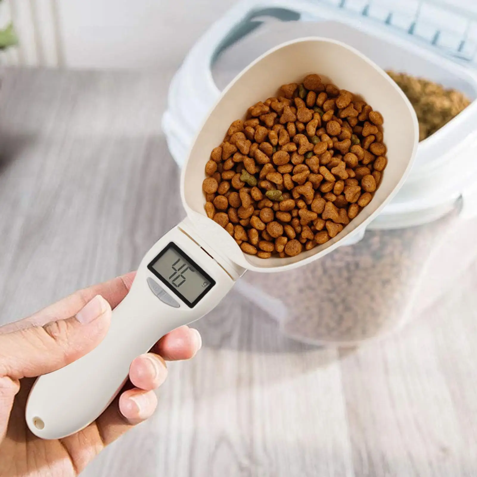 Digital Measuring Spoon High Precision 800g/0.1g Pet Food Scale Scoop with Led Display Detachable Handle Cup Weighing Tool