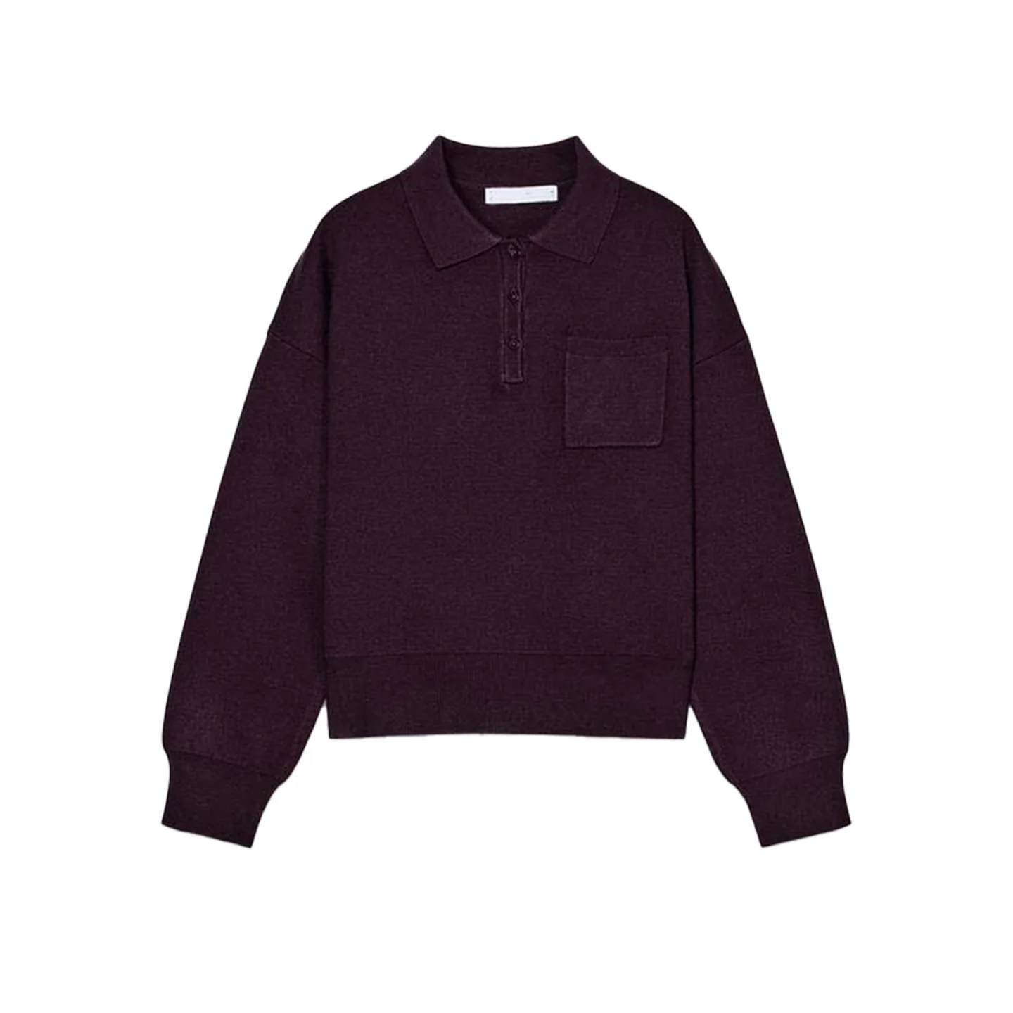 秋の新作 レディース カジュアル ゆったり ポケット付き ポロニット セーター 半袖 レギュラー丈 ポリエステル繊維00%