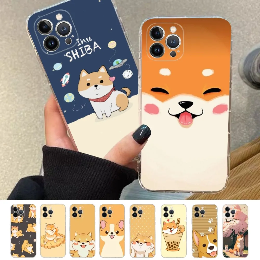 

Animal Shiba Inu Phone Case For iPhone 15 13 14 Pro Max XS XR 12 11 Pro 13 Mini 6 7 8 Plus Clear Back Cover Capa