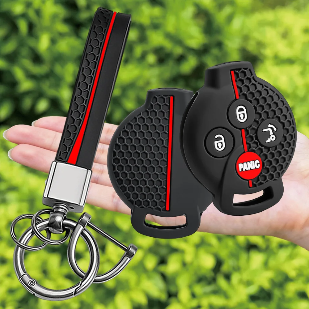 Silicone Car Key Case Remote Cover For Mercedes Benz Smart Smart Fortwo 451 2007 2008 2009 2010 2011 2012 2013 4 Buttons