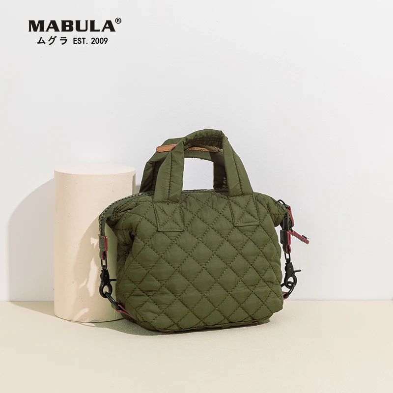 

MABULA Women Designer Luxury Quilted Pillow Tote Handbags Large Capacity Feather Down Padded Crossbody Puffer Bag Purse