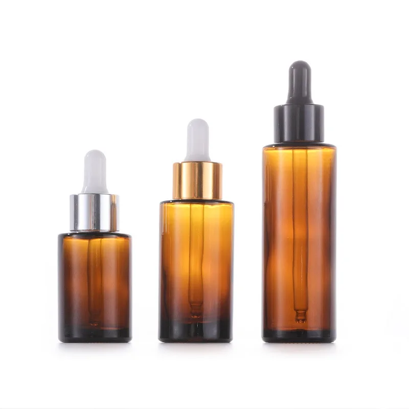 30ml 40ml 60ml Round Dropper Bottles Reagent Eye Drop Amber Glass Aromatherapy Liquid Pipette Bottle Refillable Bottles Travel