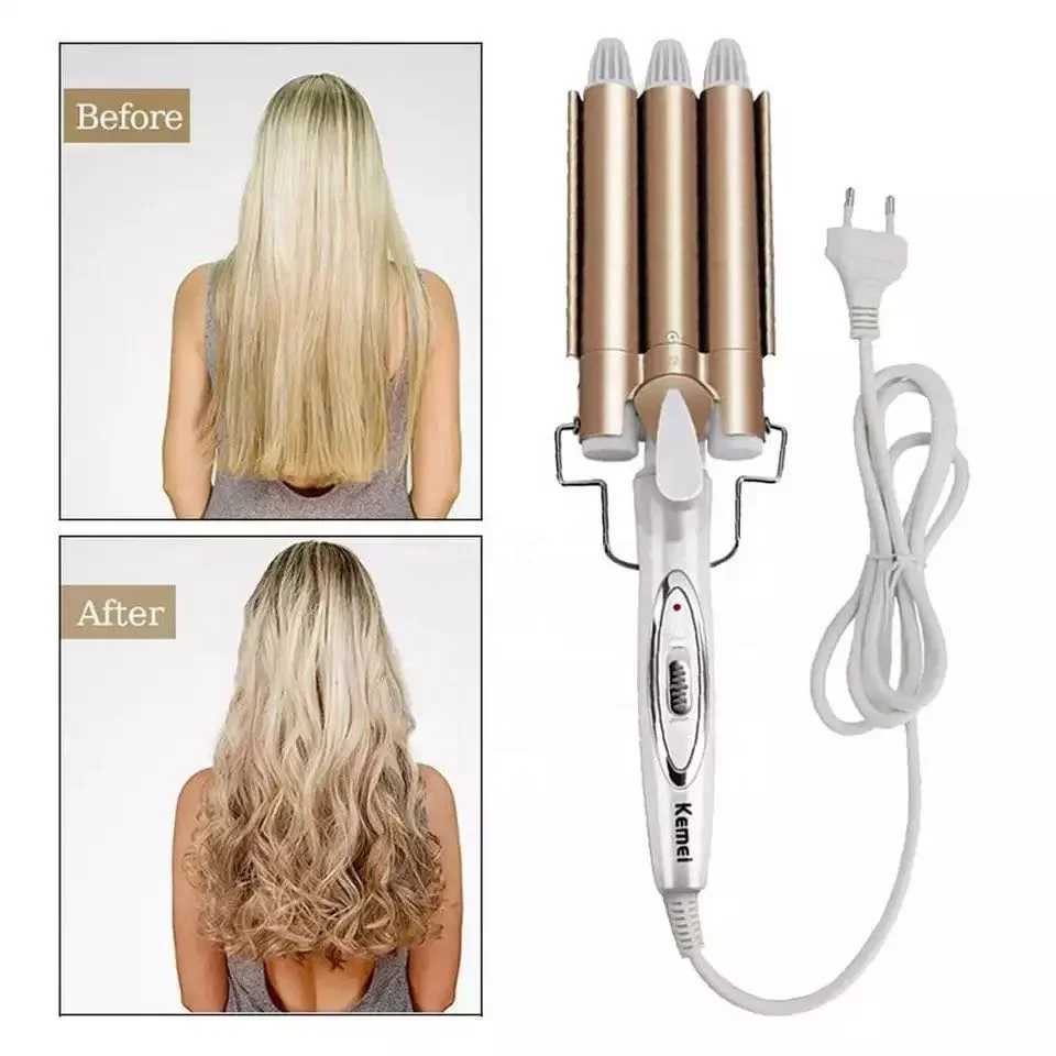 Kemei Electric Hair Curler Waver Styler KM-1010 Hair Curling Iron 2 In 1 Hair Straightener