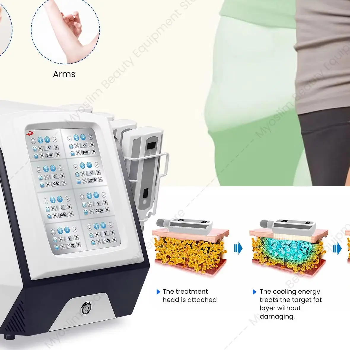 Fat Loss 8 Pads Diamond Ice Sculpture Cold Fat Freezing 360 Degree Body Sculpting Beauty Slimming Machine  Cellulite Reduction