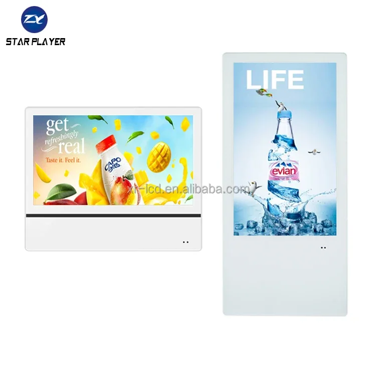 High quality 19 inch wall mounted indoor lcd touch screen interactive display FHD elevator advertising digital signage