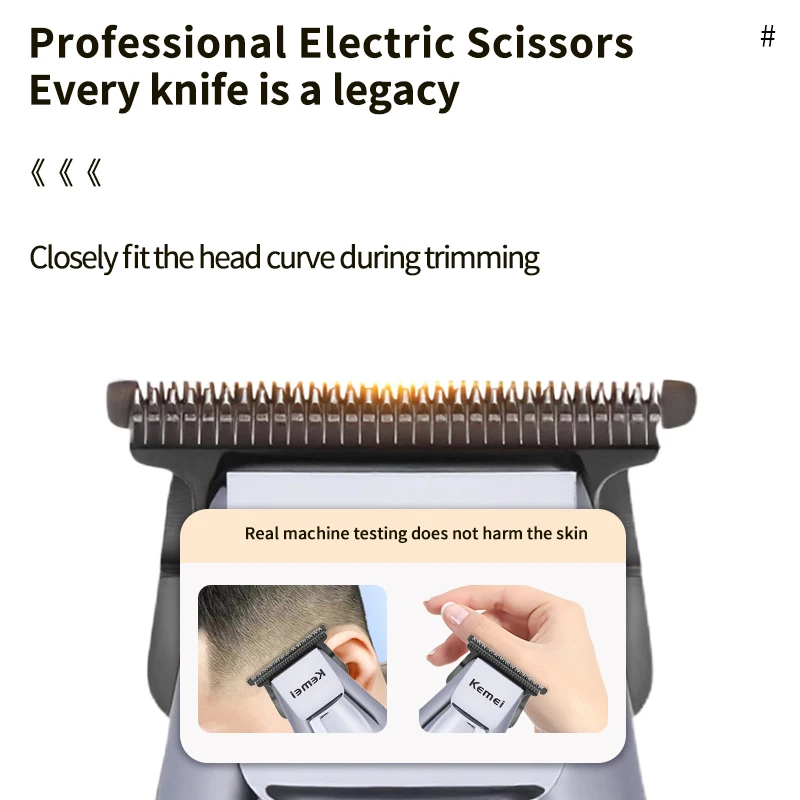 Kemei 5207 электрическая машинка для стрижки волос для мужчин с нулевым зазором USB перезаряжаемые домашние инструменты для стрижки волос профессиональный парикмахерский беспроводной триммер для волос