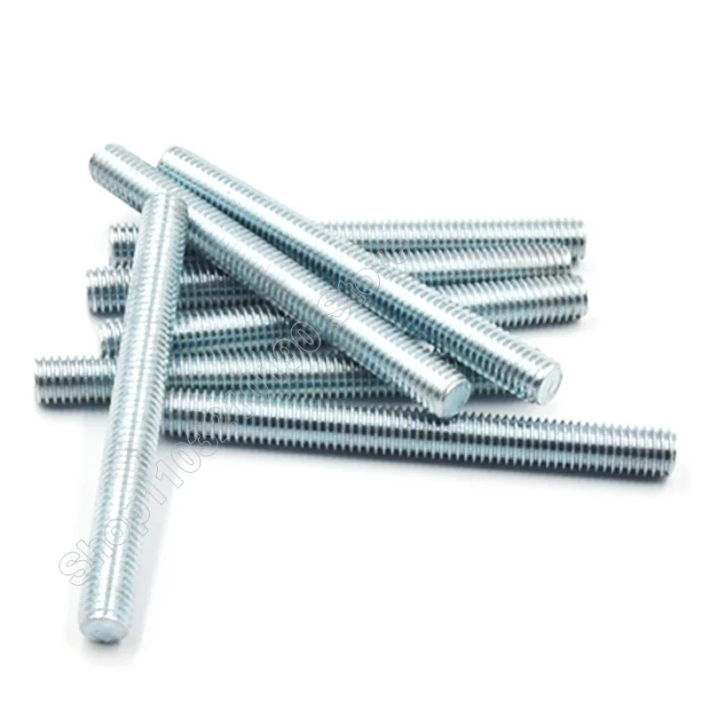 1-30Pcs M8 M10 M12 Zinc Plated Full Threaded Rod Fully Metric Thread Rods Bar Screw Galvanized Bolts Stud Tooth Stick L 16-300mm
