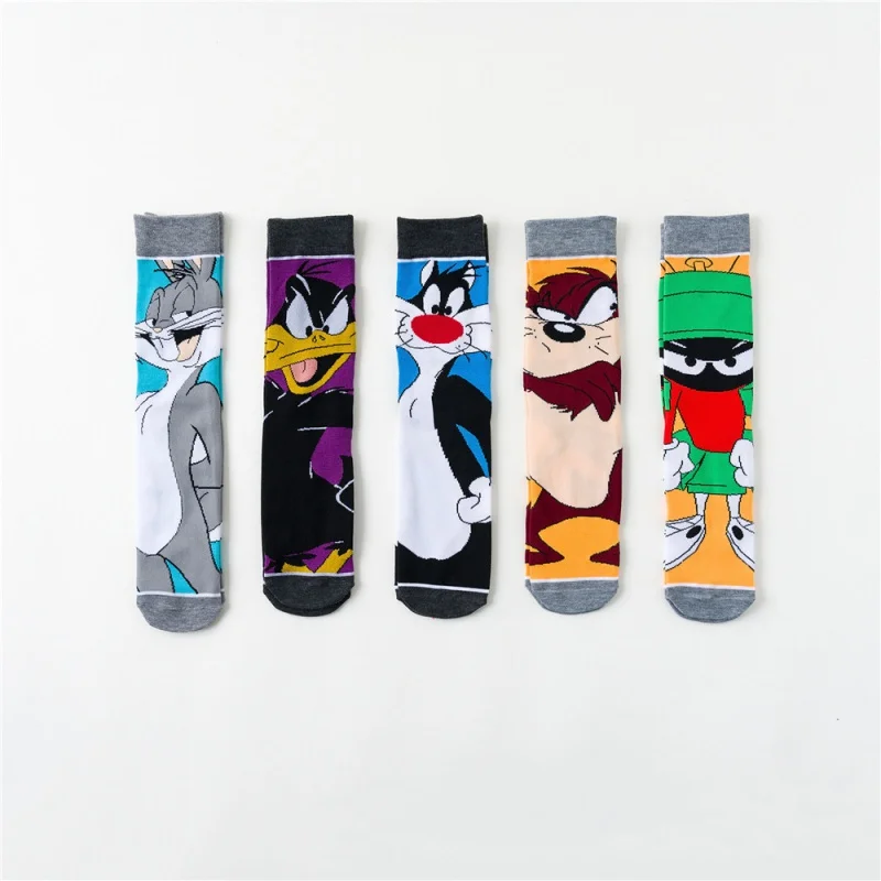 

Personalized Retro Men's Socks Cartoon Rabbit Calf Sports Socks Cartoon Cat Trend Casual Socks