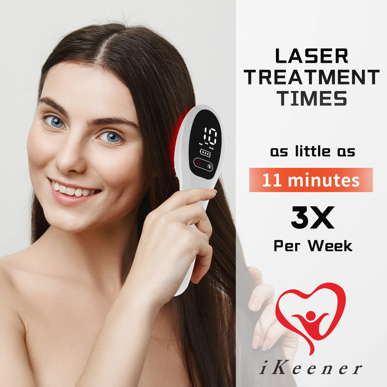 Laser Hair Growth Comb 21pcs Diodes Electric Hair Growth Comb Red Light Treatment Hair Brush RestoreTherapy Hair Loss Device
