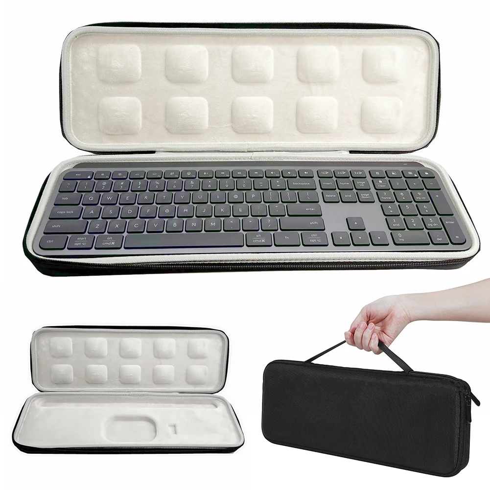 For Logitech MX Keys S Wireless Keyboard Portable Storage Bag Waterproof Protect Travel Splashproof Hard Keyboard Carrying Case