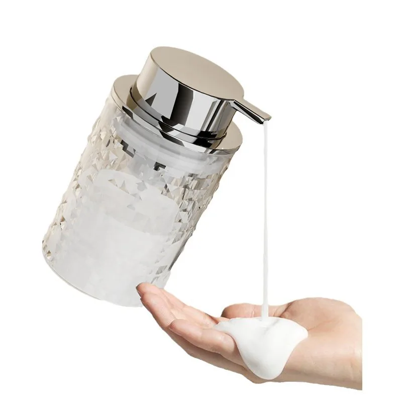 Dispenser di sapone schiumogeno premium da 1 pezzo: azione schiumogena senza sforzo, stile pressa durevole, ricaricabile e versatile per shampoo, doccia