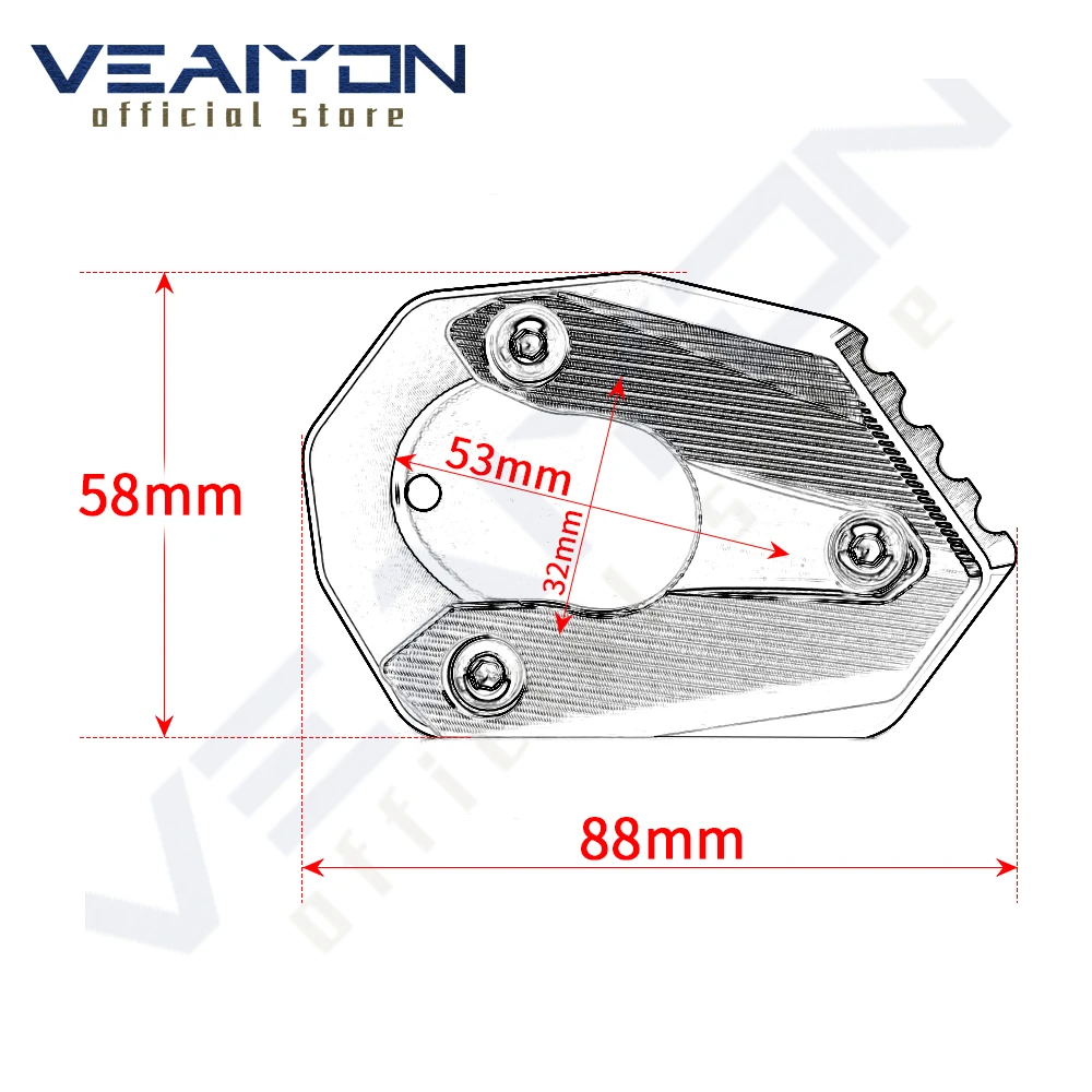 Motorcycle Accessories Side Stand Enlarger Plate Kickstand Enlarge Extension Pad For ZX6R ZX-6R ZX 6R 2009 - 2021 2022 2023 2024