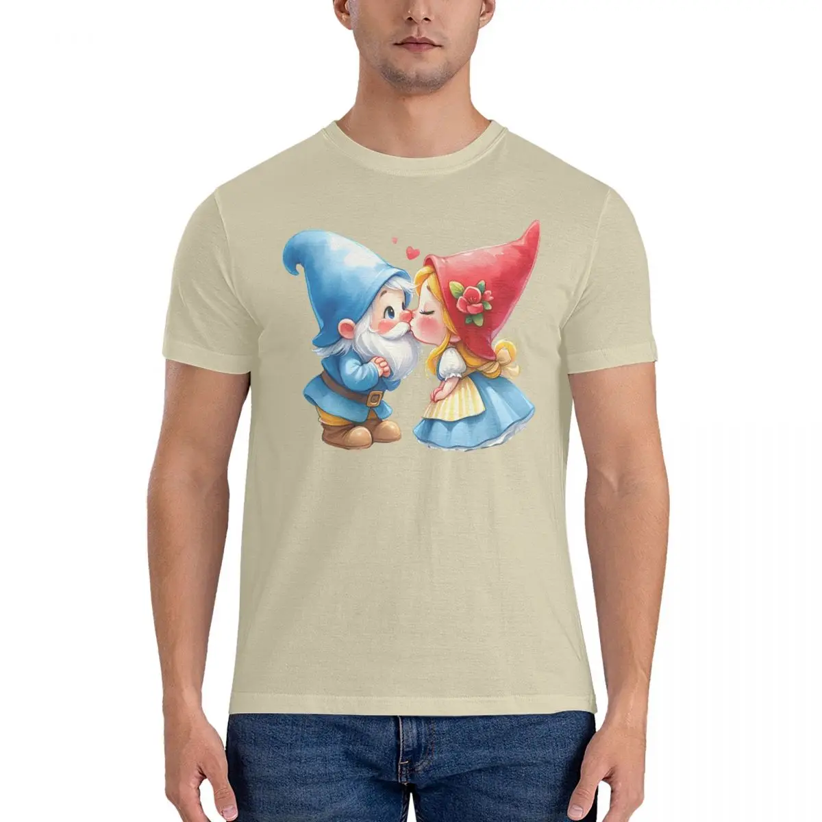 Gnomeo And Juliet Men T Shirt Gnome Novelty Tee Shirt Short Sleeve Crew Neck T-Shirts Pure Cotton Original Clothing