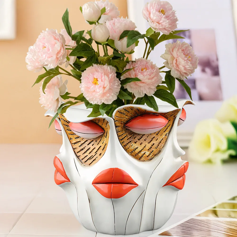 

Creative Women's Facial Features Flower Pot Multi-Faceted Desktop Decoration for Bedroom Living Room Home