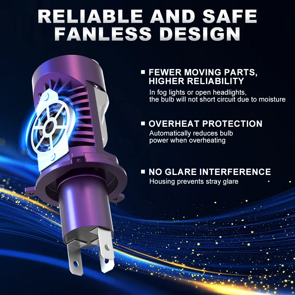 XSTORM H4 LED المصباح لمبة العارض عدسة H4 مصباح ليد 100 واط 30000LM 6500 كيلو سيارة العلوي Canbus مرحبا/منخفضة شعاع للسيارات النارية #4