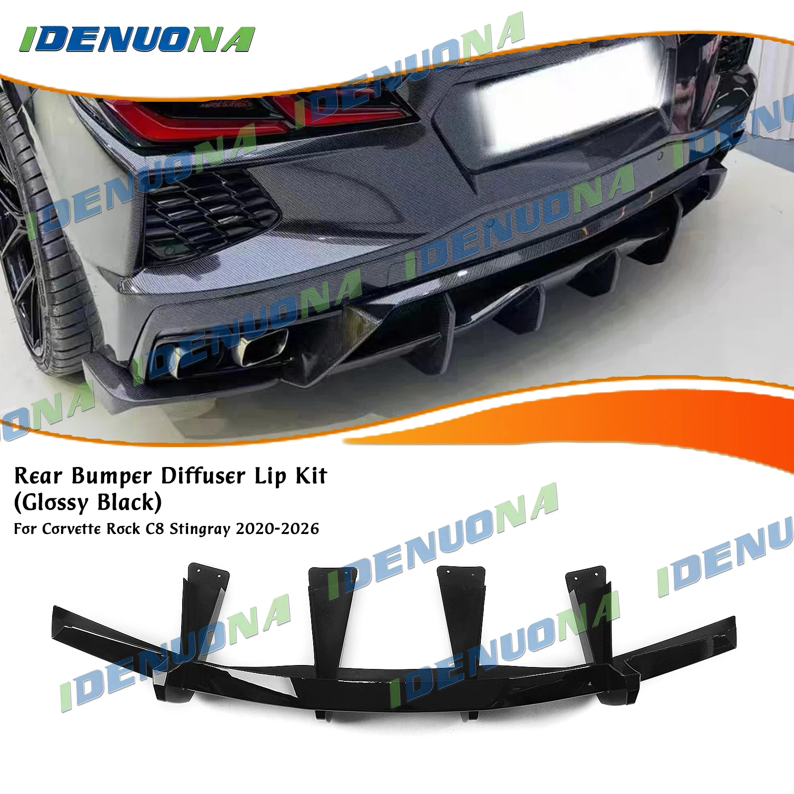 

For Chevrolet Corvette C8 Stingray Z51 Corvette C8 E-Ray Rear Bumper Lip Bracket Modification Tail Diffuser Splitter